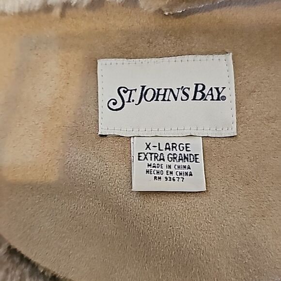 - St. John's Bay Faux Fur Vinrage Jacket  size XL tan color - Picture 7 of 10